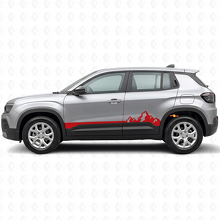 Adesivo in Vinile a Strisce Sottili Montagne per Battitacco Jeep Avenger 2023+_3