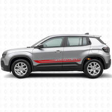 Adesivo in vinile con strisce laterali curve a scacchiera per Jeep Avenger 2023+_3