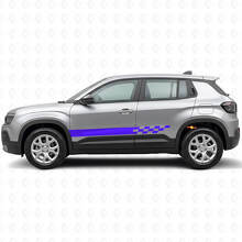 Adesivo Laterale in Vinile a Strisce a Scacchi per Jeep Avenger 2023+_2