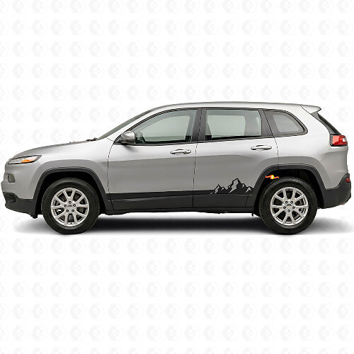 Adesivo laterale a strisce sottili con montagne per Jeep Cherokee KL 2013-2023_1