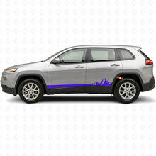 Adesivo laterale a strisce sottili con montagne per Jeep Cherokee KL 2013-2023_2