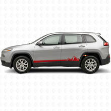 Adesivo laterale a strisce sottili con montagne per Jeep Cherokee KL 2013-2023_3