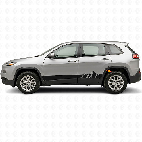 Adesivo laterale in vinile con strisce larghe a montagne per Jeep Cherokee KL 2013-2023_1
