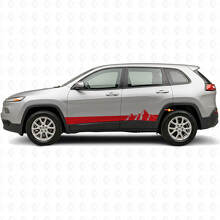 Adesivo laterale in vinile con strisce larghe a montagne per Jeep Cherokee KL 2013-2023_3