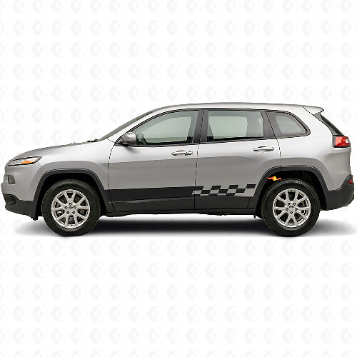 Adesivo laterale in vinile a strisce a scacchi per Jeep Cherokee KL 2013-2023