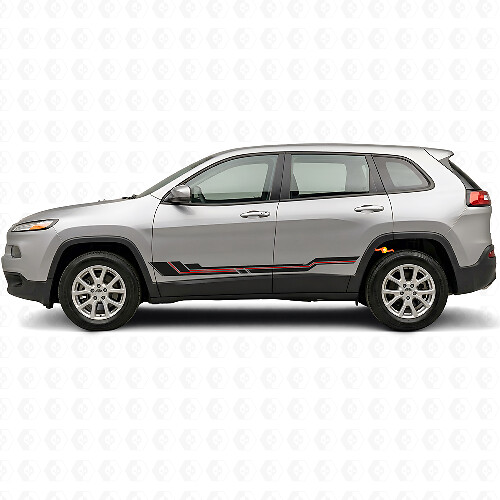 Adesivo in Vinile per Minigonne a Strisce Curvate per Jeep Cherokee KL 2013-2023