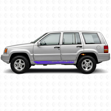 Adesivo Vinilico con Strisce Laterali Curve a Scacchi per Jeep Grand Cherokee 1993-1998_2