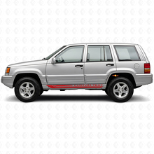 Adesivo Vinilico con Strisce Laterali Curve a Scacchi per Jeep Grand Cherokee 1993-1998_3