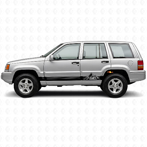 Adesivo Laterale in Vinile con Strisce Stile Montagne per Jeep Grand Cherokee 1993-1998_1