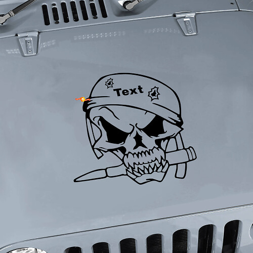 Adesivo in Vinile Personalizzato con Teschio Da Soldato Militare per Jeep Wrangler_1