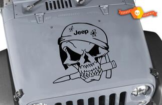 Jeep Wrangler soldato militare teschio vinile cappuccio decalcomania TJ LJ JK 20 