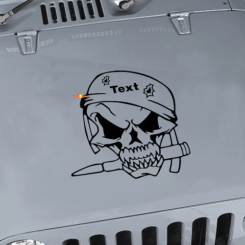 Adesivo in vinile Teschio Soldato Militare con Cappuccio per Jeep Wrangler TJ LJ JK