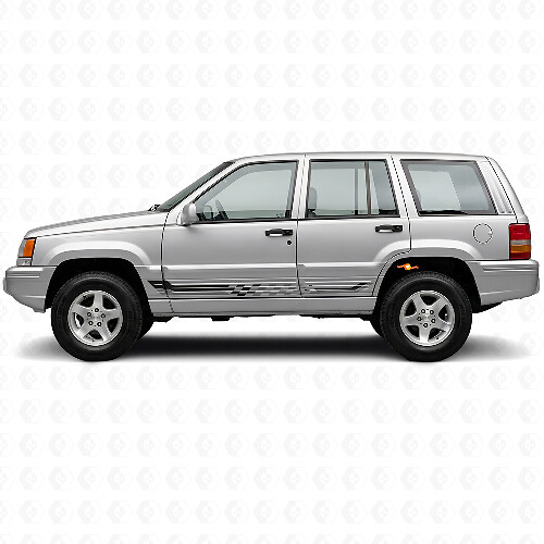Adesivo in Vinile con Strisce Laterali a Scacchi per Jeep Grand Cherokee 1993-1998_1