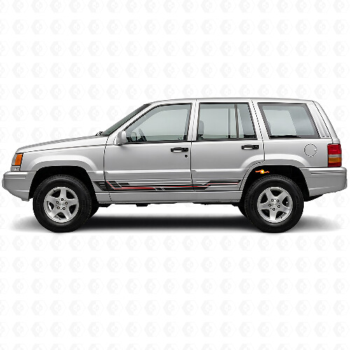 Adesivo in vinile con strisce curve per battitacco Jeep Grand Cherokee 1993-1998_1