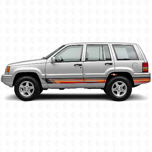 Adesivo Laterale in Vinile a Strisce Dritte Vintage per Jeep Grand Cherokee 1993-1998