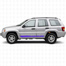 Adesivo in Vinile con Strisce Laterali Curvate a Scacchi per Jeep Grand Cherokee 1999-2004_2
