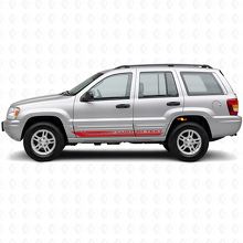 Adesivo in Vinile con Strisce Laterali Curvate a Scacchi per Jeep Grand Cherokee 1999-2004_3