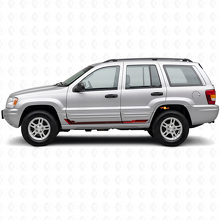 Adesivo Vinilico Strisce Laterali Stile Racing per Jeep Grand Cherokee 1999-2004_3