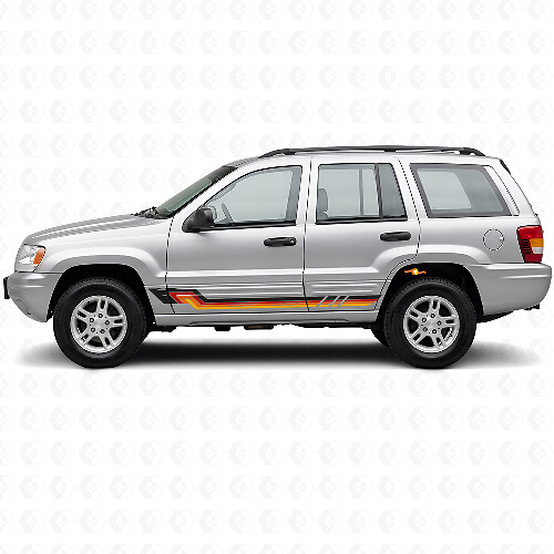 Adesivo in vinile con strisce laterali in stile vintage per Jeep Grand Cherokee 1999-2004
