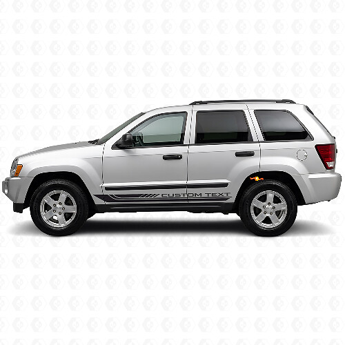 Adesivo in vinile con strisce laterali curve a scacchi per Jeep Grand Cherokee 2005-2010
