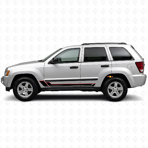 Adesivo in Vinile a Strisce Gemelle per Minigonna Jeep Grand Cherokee 2005-2010