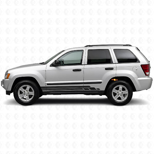 Kit Adesivi Laterali a Strisce Curvate per Jeep Grand Cherokee 2005-2010_1
