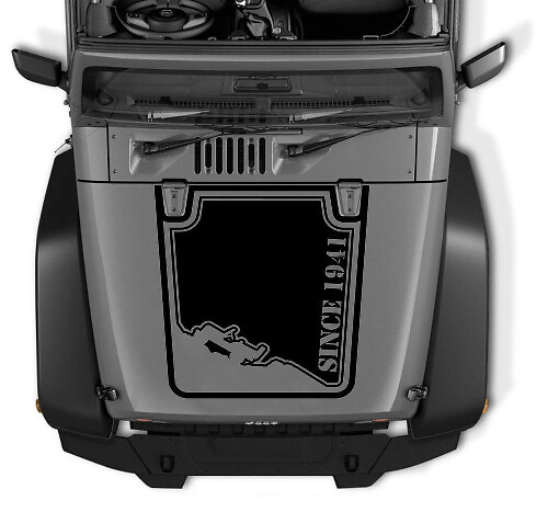 Dal 1941 Adesivo in vinile Outline Hood per Jeep Wrangler