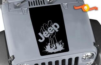 Jeep Zombie mano wrangler cappuccio CJ YJ TJ JK Vinyl Sticker Decal