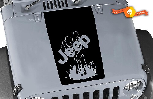 Jeep Zombie mano wrangler cappuccio CJ YJ TJ JK Vinyl Sticker Decal