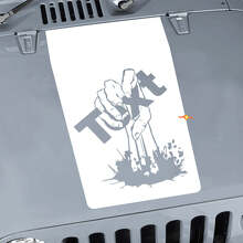 Adesivo in Vinile Personalizzato con Testo Mani Zombie per Cofano Jeep Wrangler_2