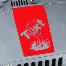 Adesivo in Vinile Personalizzato con Testo Mani Zombie per Cofano Jeep Wrangler_3