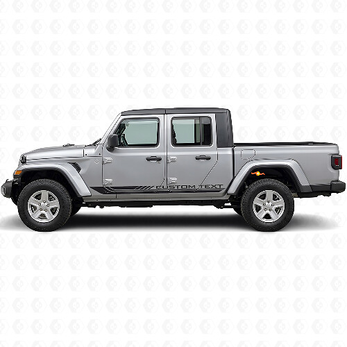 Adesivo in Vinile con Strisce Laterali Curvate a Scacchi per Jeep Gladiator 2020+