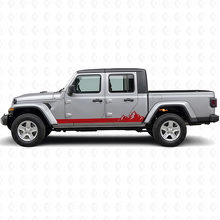 Adesivo laterale in vinile con sottili strisce a montagna per Jeep Gladiator 2020+_3