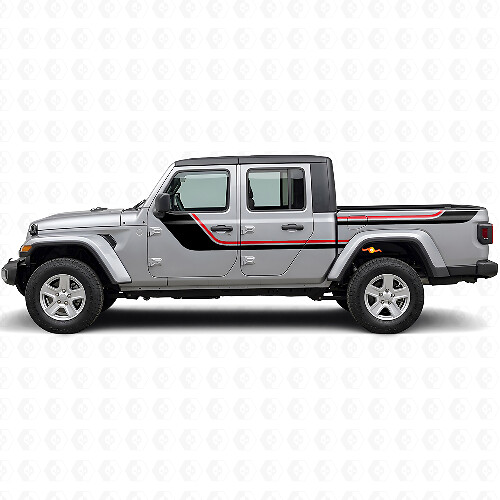 Adesivo Vinile Laterale a Doppia Striscia per Jeep Gladiator 2020+_1