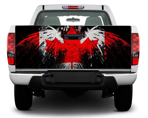 Adesivo in Vinile Sagomato a Forma di Uccello con Bandiera Canadese per Portellone di Pick-up e SUV
