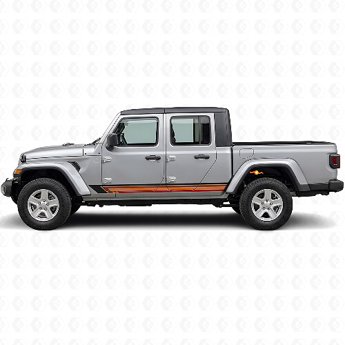 Adesivo Vinile Laterale con Strisce Diritte Vintage per Jeep Gladiator 2020+