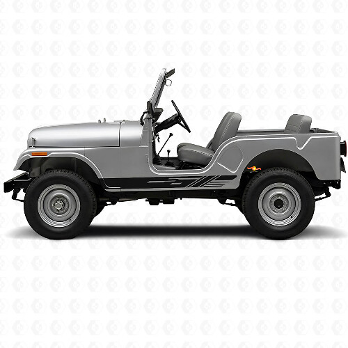 Kit di Adesivi in Vinile Decorati per Strisce Laterali per Jeep CJ-5 1955-1983_1