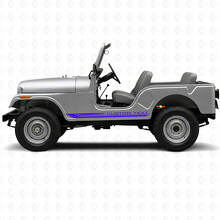 Adesivo in Vinile con Strisce Laterali Curvate a Scacchiera per Jeep CJ-5 1955-1983_2