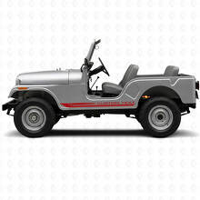 Adesivo in Vinile con Strisce Laterali Curvate a Scacchiera per Jeep CJ-5 1955-1983_3