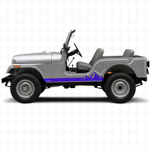 Adesivo Vinile Laterale a Strisce Sottili Montagne per Jeep CJ-5 1955-1983_2