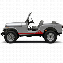 Adesivo Vinile Laterale a Strisce Sottili Montagne per Jeep CJ-5 1955-1983_3
