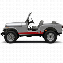 Adesivo in vinile laterale a strisce larghe Mountains per Jeep CJ-5 1955-1983_3