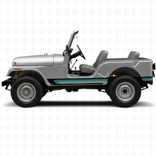 Adesivo Vinilico a Tre Strisce per Porta Jeep CJ-5 1955-1983_2