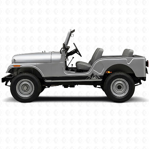Adesivo Laterale in Vinile a Strisce Stile Montagne per Jeep CJ-5 1955-1983