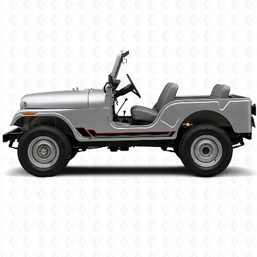 Adesivo Vinile con Doppie Strisce per Minigonne Jeep CJ-5 1955-1983_1
