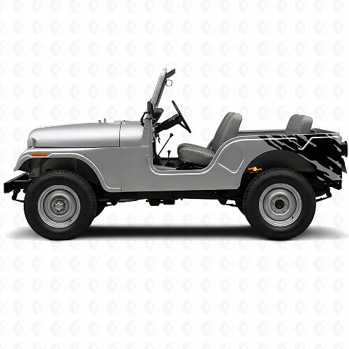 Adesivo Vinile Grafico Paraspruzzi Laterale Posteriore per Jeep CJ-5 1955-1983