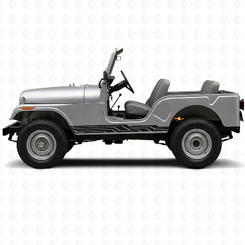 Adesivo laterale in vinile con strisce intrecciate per Jeep CJ-5 1955-1983_1