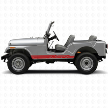 Adesivo laterale in vinile con strisce intrecciate per Jeep CJ-5 1955-1983_3