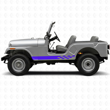 Adesivo in Vinile a Strisce a Scacchiera Laterale per Jeep CJ-5 1955-1983_2