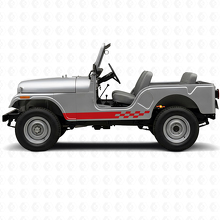 Adesivo in Vinile a Strisce a Scacchiera Laterale per Jeep CJ-5 1955-1983_3